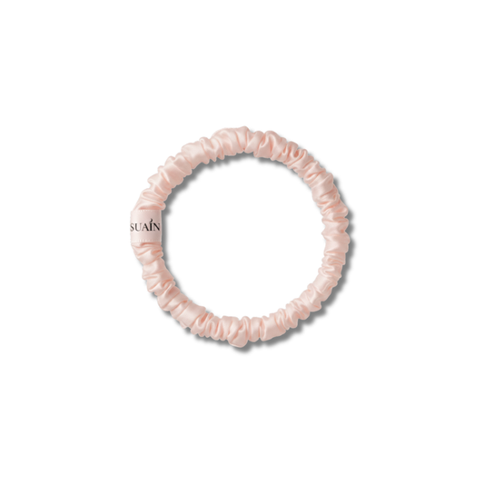 Organic Mulberry Silk Skinny Scrunchie | Dawn Pink