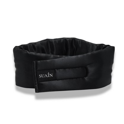 Organic Mulberry Silk Sleep Mask in Midnight Black, back