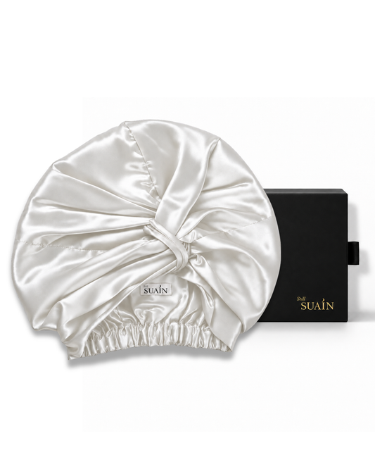 Organic Mulberry Silk Bonnet | Ivory White