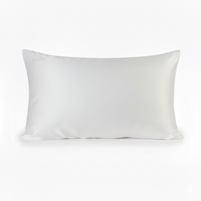 Organic Mulberry Silk Pillowcase in Ivory White