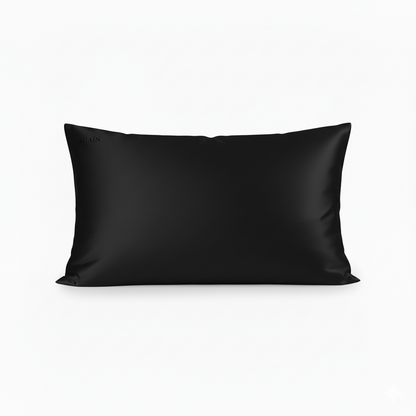 Organic Mulberry Silk Pillowcase in Midnight Black