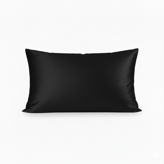 Organic Mulberry Silk Pillowcase | Midnight Black