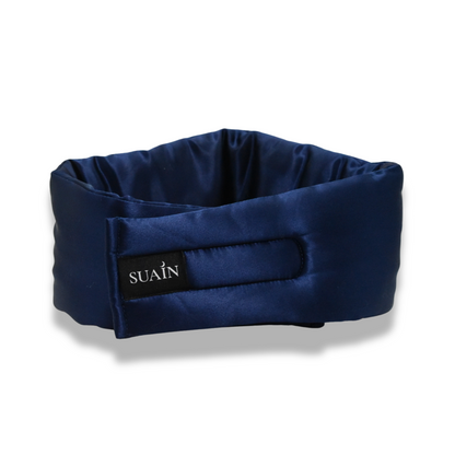 Organic Mulberry Silk Sleep Mask in Deep Blue, back