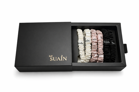 Organic Mulberry Silk Skinny Scrunchies | Six Pack