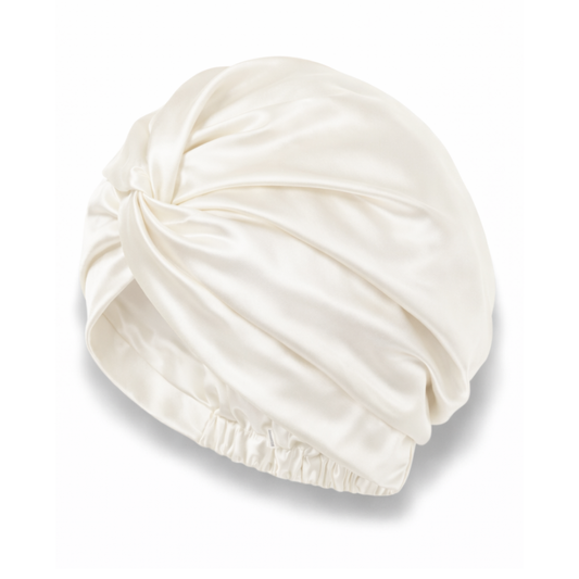 Organic Mulberry Silk Bonnet | Ivory White