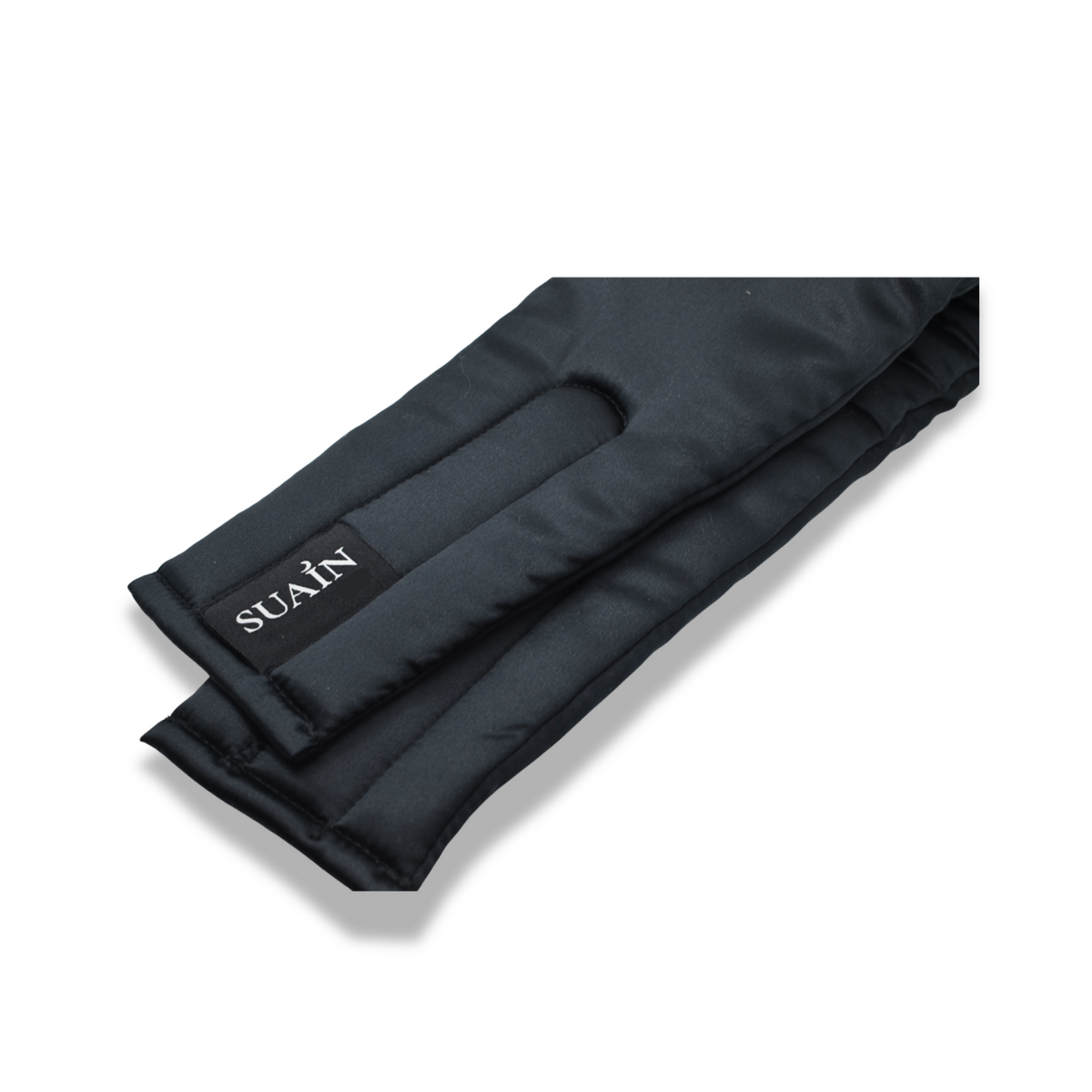 Organic Mulberry Silk Sleep Mask in Midnight Black, strap