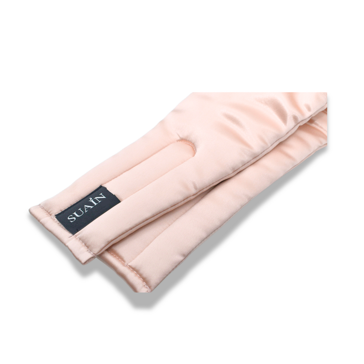 Organic Mulberry Silk Sleep Mask in Dawn Pink, strap