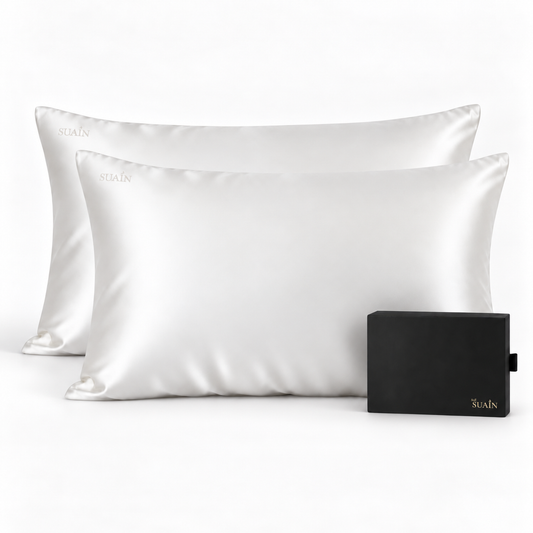 Two Ivory White silk pillowcases, image 1